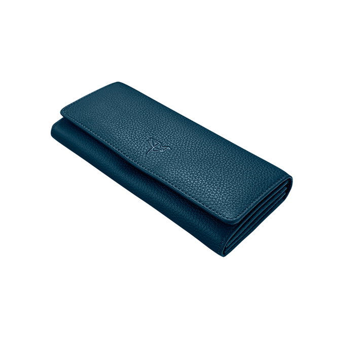 Zoozie Bags Angel Cartera de Mujer Piel Auténtica Azul Petróleo Elegante y Duradera 20cm